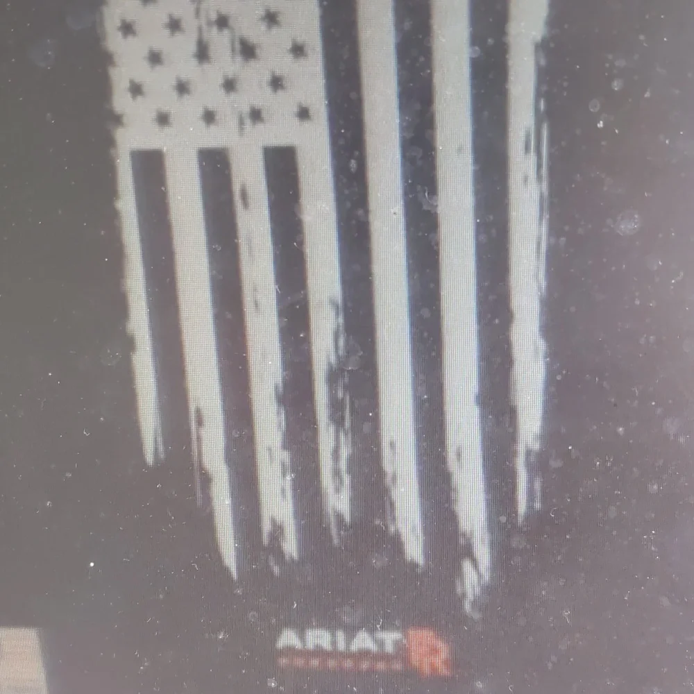 Ariat Black Hoodie with Distressed Flag Design - Picture 2 of 5